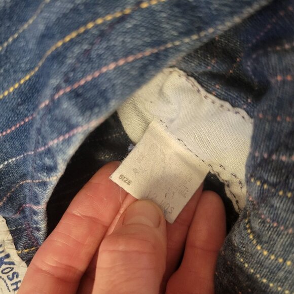 Vtg Vestbak OshKosh Girl Toddler Sz 12M Denim Multi Color Stripe Overalls - Picture 7 of 7